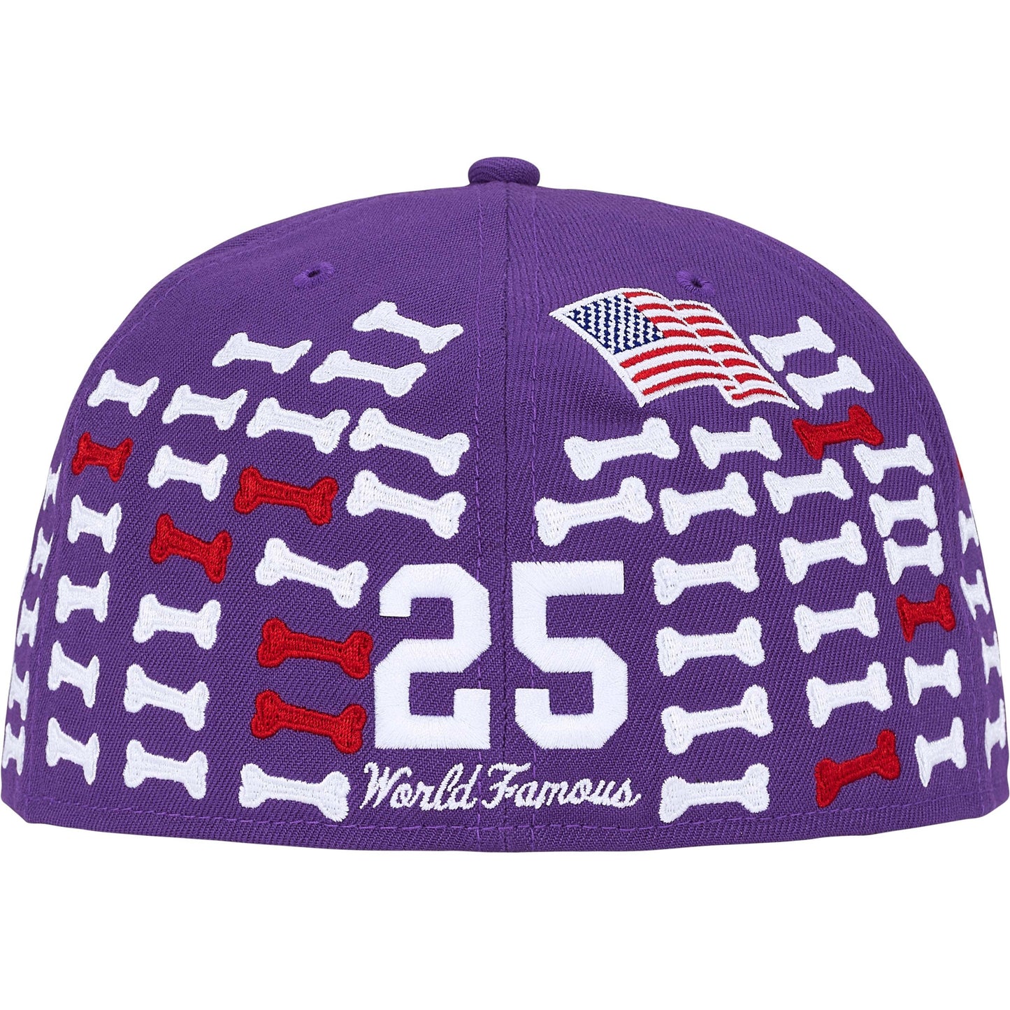 Supreme x New Era 59Fifty Bone Box Logo Purple Fitted Hat