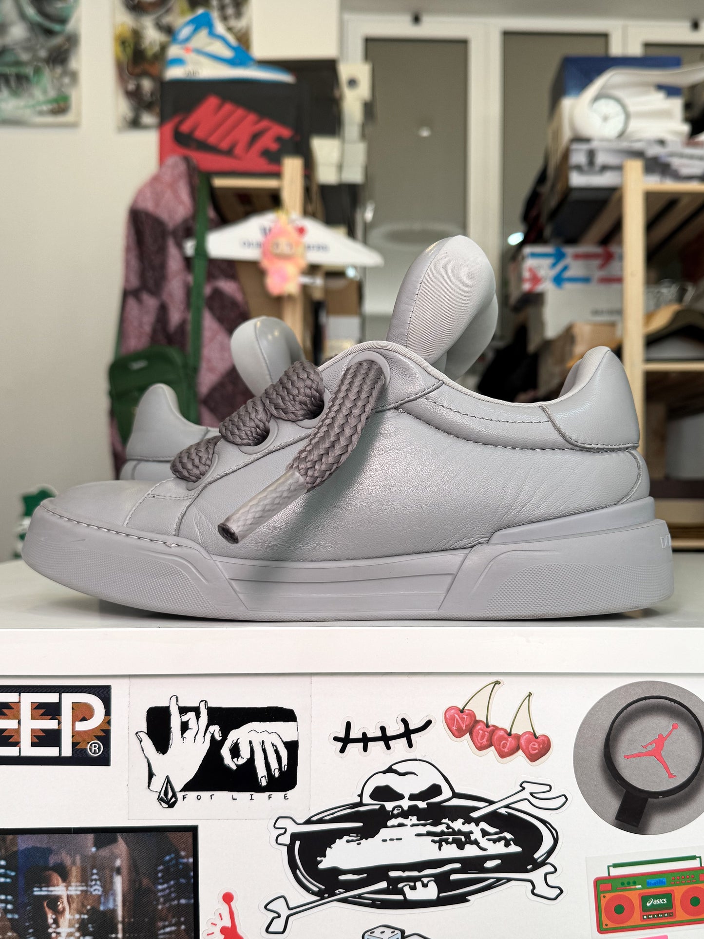 Dolce & Gabbana Mega Skate Leather Sneaker ‘Grey’ - Recondicionado