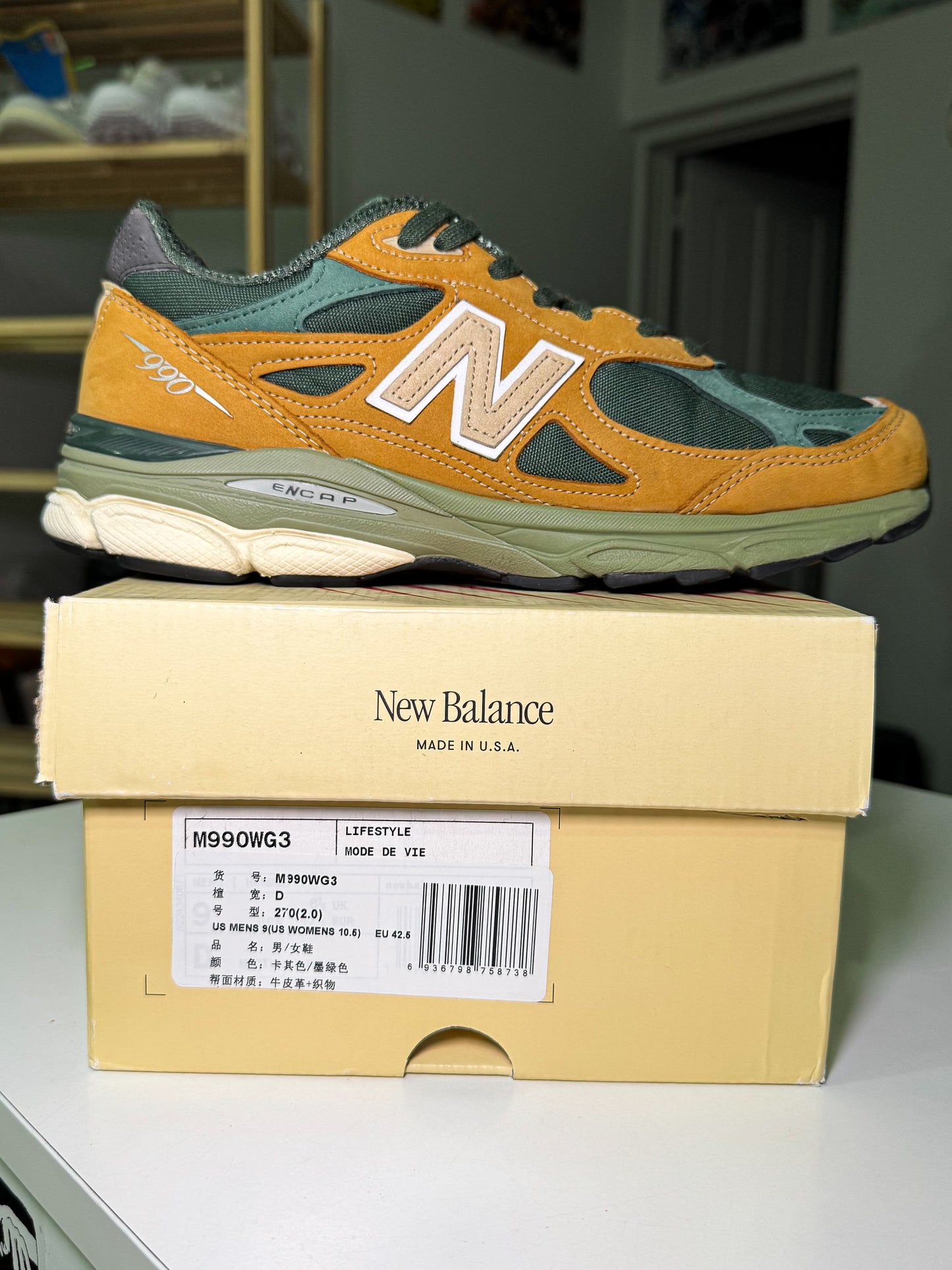 New Balance 990v3 MiUSA x Teddy Santis ‘Tan Green’ 2023 - Recondicionado