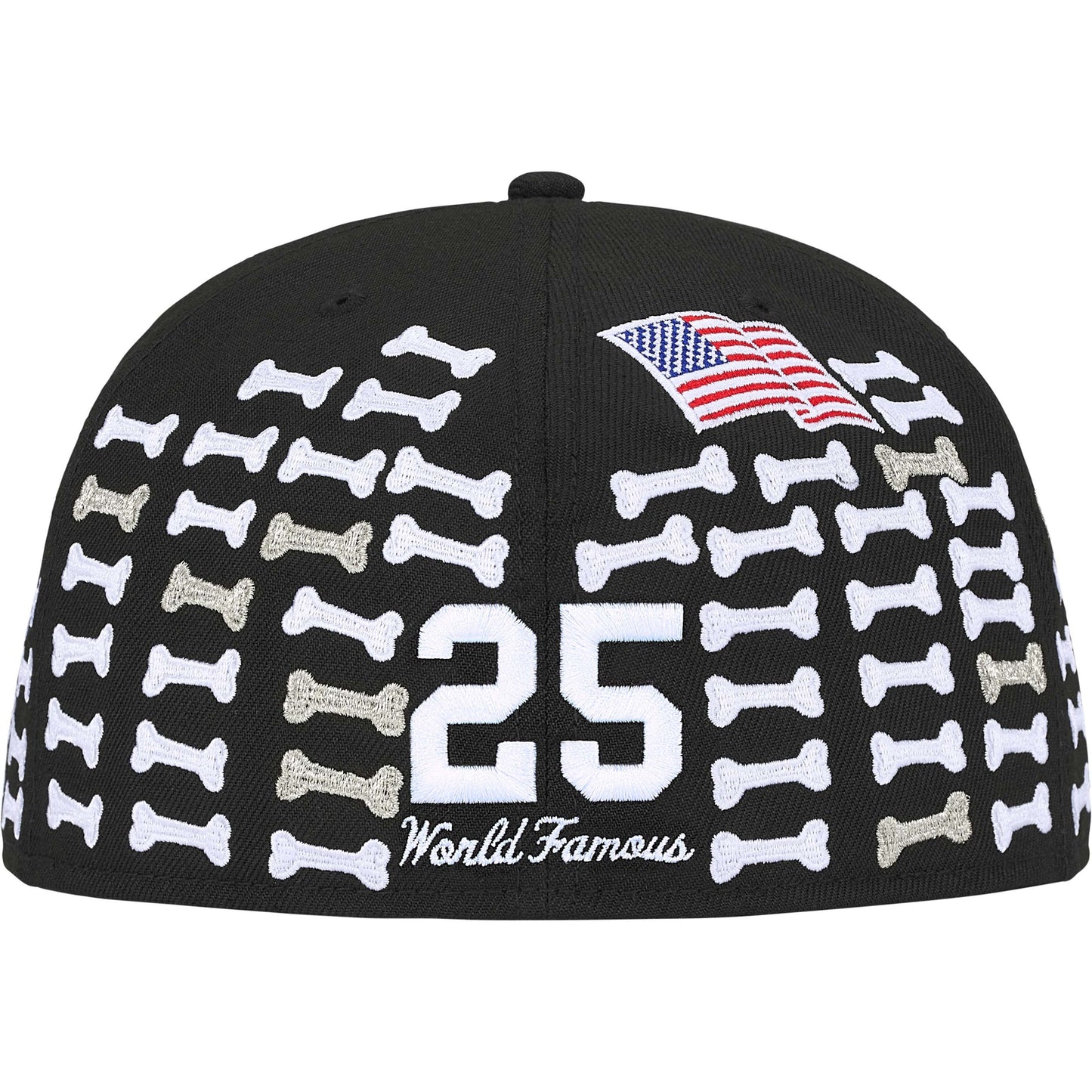 Supreme x New Era 59Fifty Bone Box Logo Black Fitted Hat