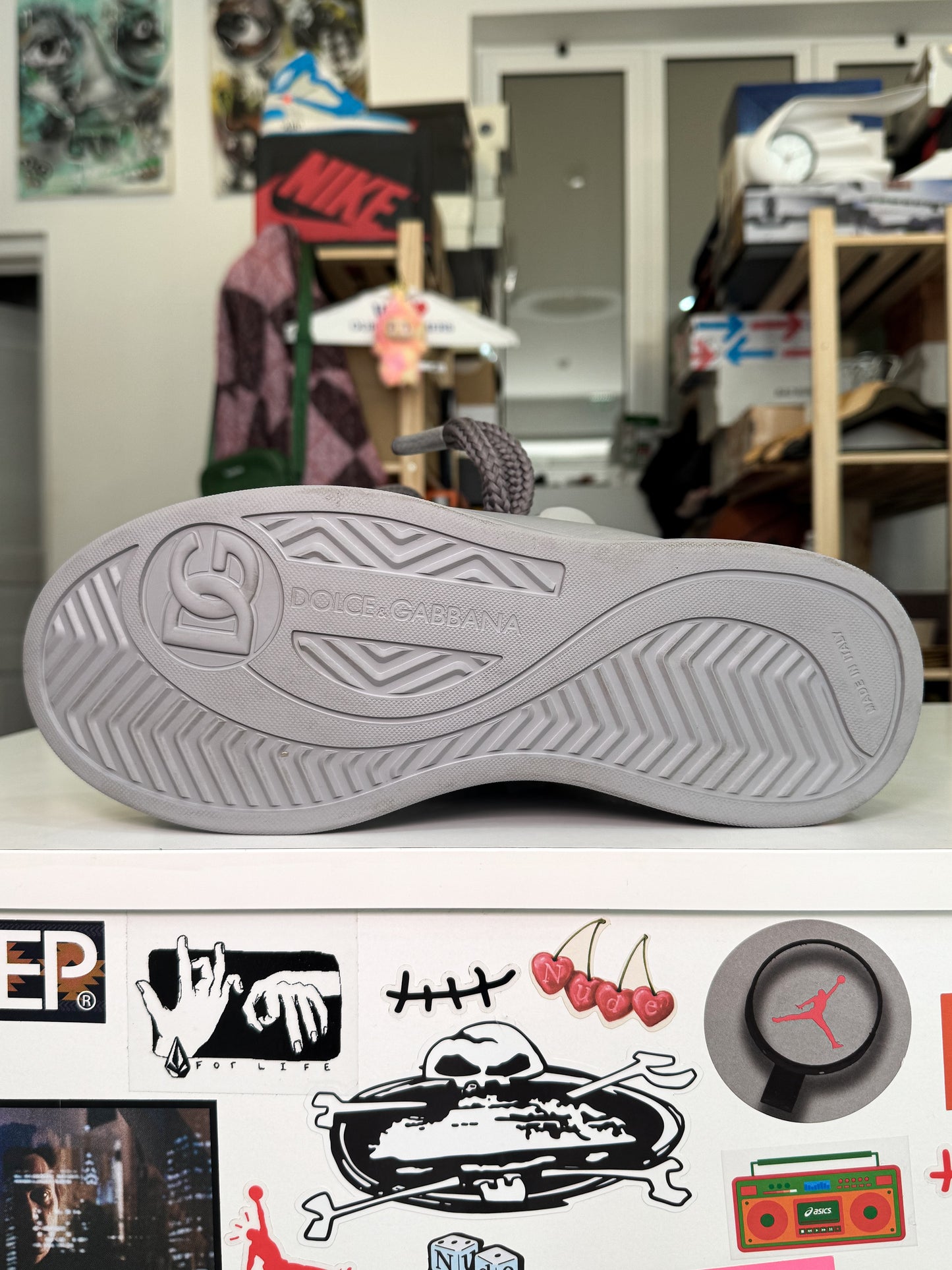 Dolce & Gabbana Mega Skate Leather Sneaker ‘Grey’ - Recondicionado