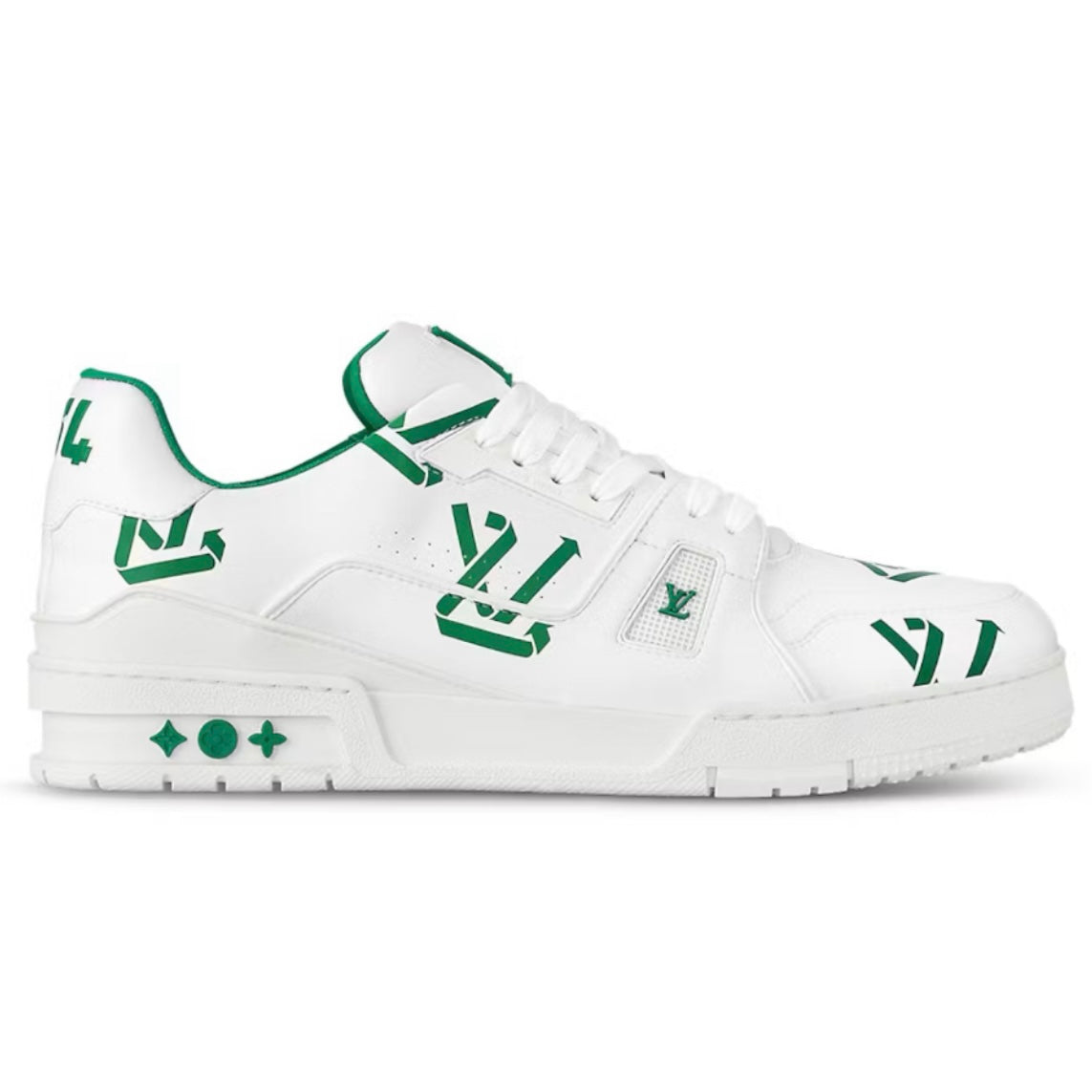 Louis Vuitton LV Trainer Low Signature #54 ‘White Green Recycled’ - Recondicionado