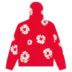Denim Tears Cotton Wreath Zip Hoodie Red