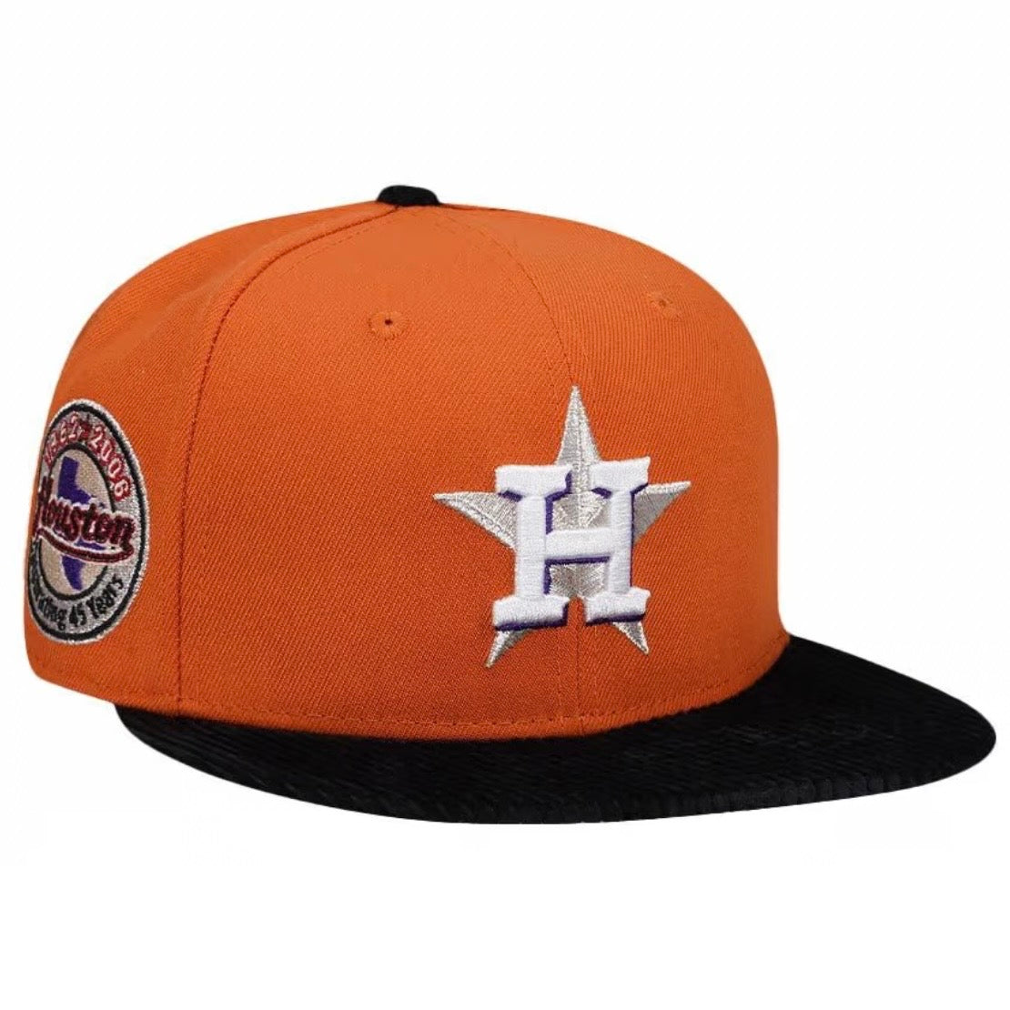 New Era 59Fifty Houston Astros 45 Years Cord Visor Orange Edition Fitted Cap