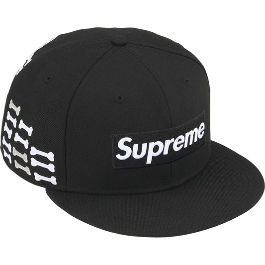 Supreme x New Era 59Fifty Bone Box Logo Black Fitted Hat