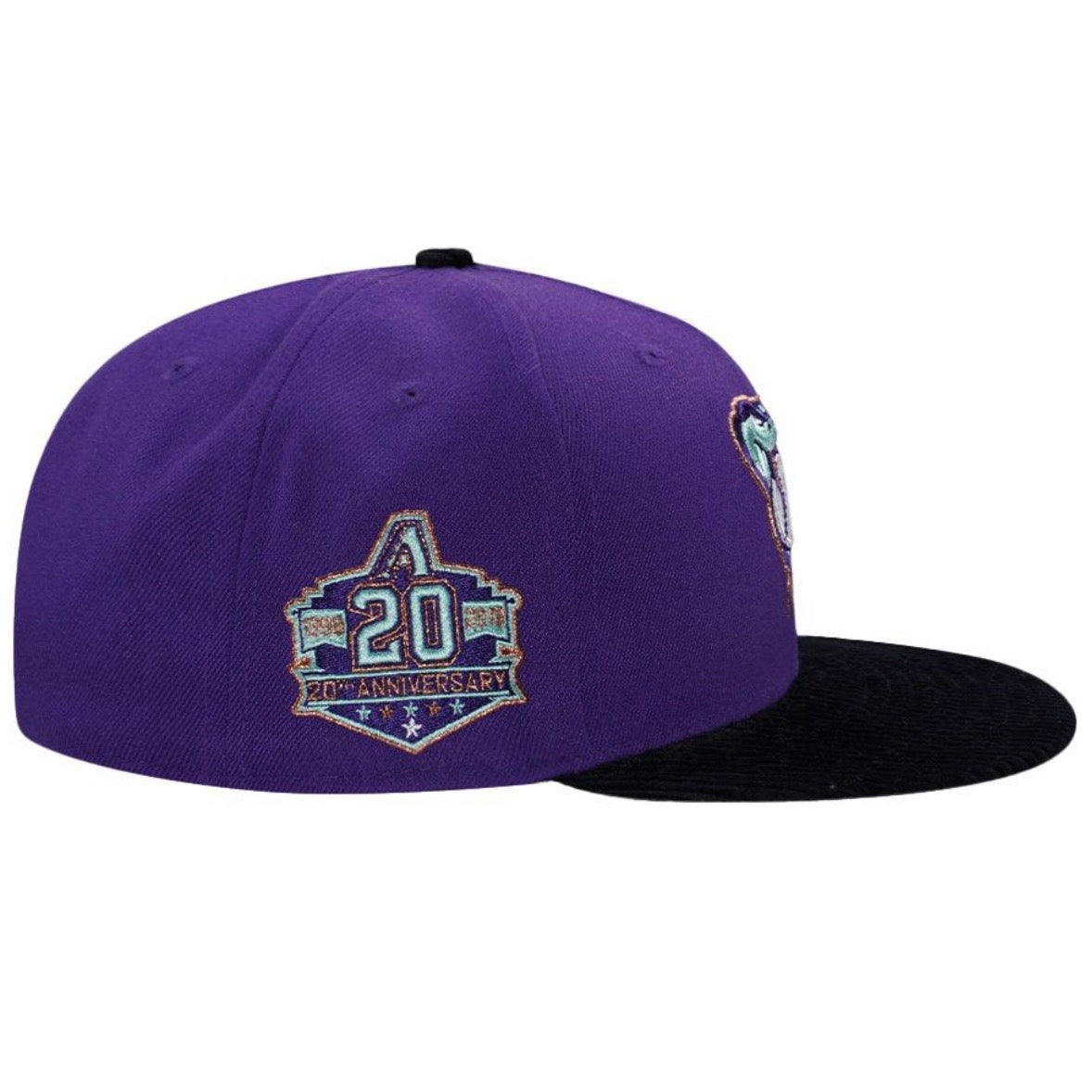 New Era 59Fifty Arizona Diamondbacks 20Th Anniversary Cord Visor Purple Edition Fitted Cap