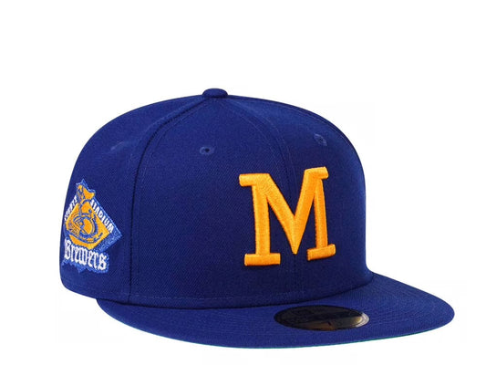 New Era 59Fifty Milwaukee Brewers County Stadium Blue Throwback Edition Fitted Cap