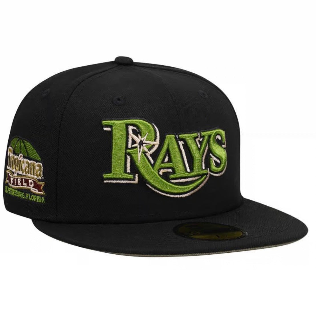 New Era 59Fifty Tampa Bay Rays Tropicana Field Olive Black Edition Fitted Cap