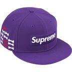 Supreme x New Era 59Fifty Bone Box Logo Purple Fitted Hat