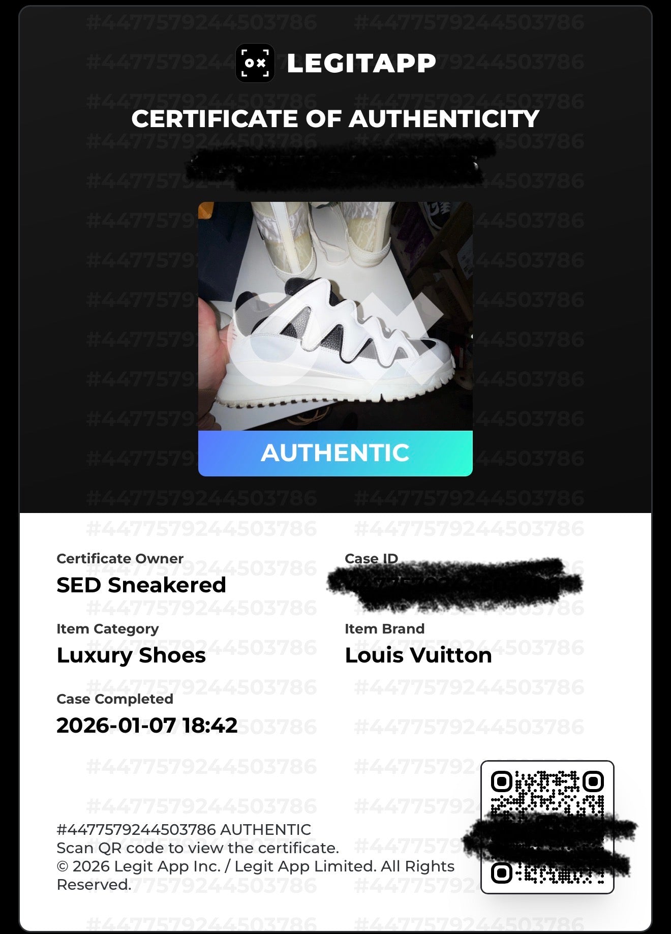 Louis Vuitton Zig Zag Leather Low Trainer Black White - Recondicionado