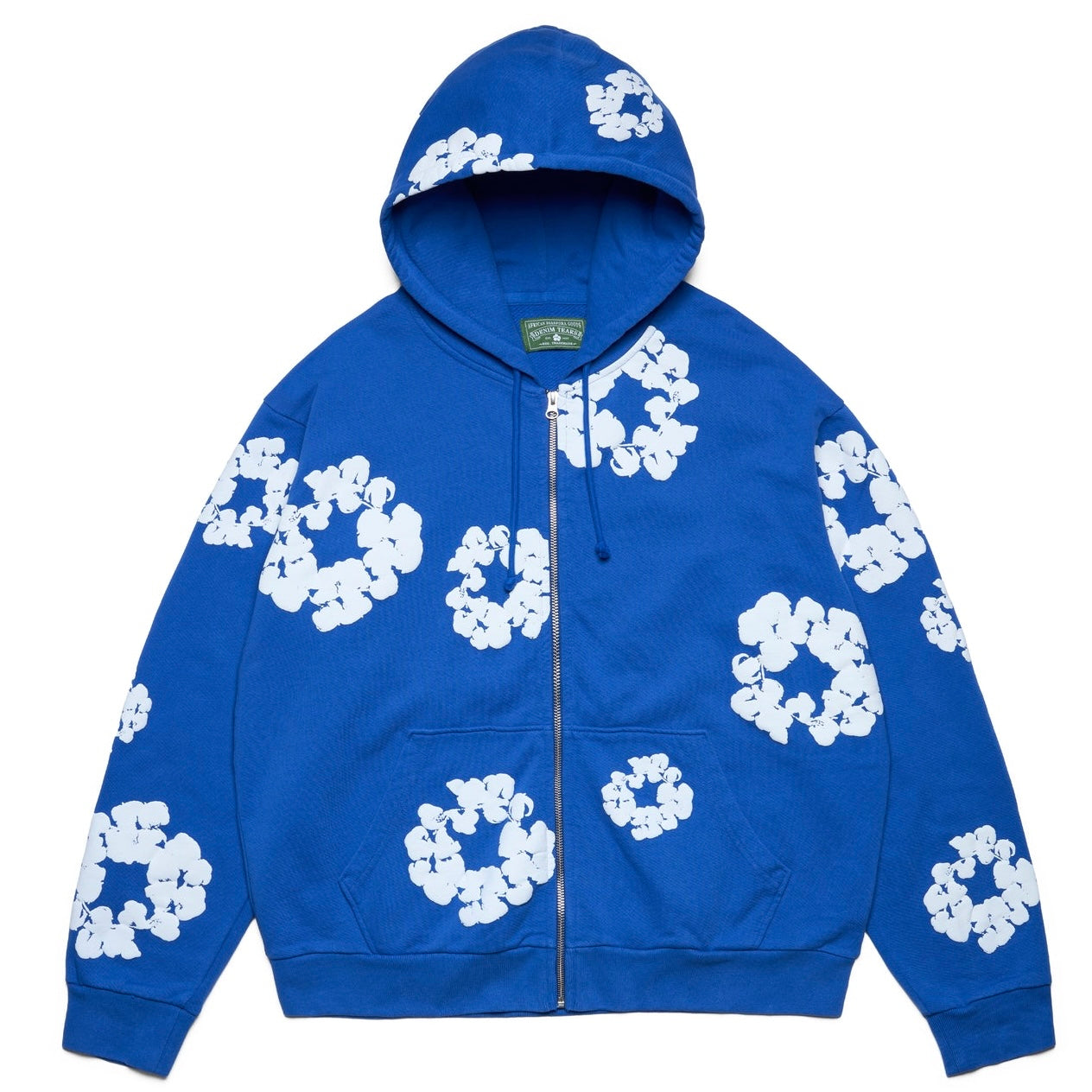 Denim Tears Cotton Wreath Zip Hoodie Blue