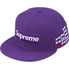 Supreme x New Era 59Fifty Bone Box Logo Purple Fitted Hat