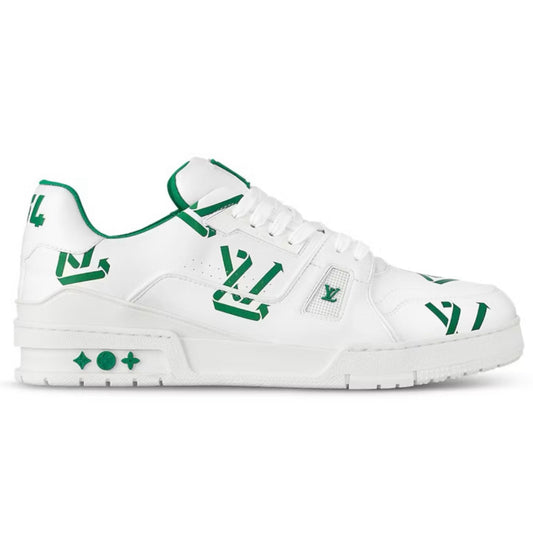 Louis Vuitton LV Trainer Low Signature #54 ‘White Green Recycled’ - Recondicionado
